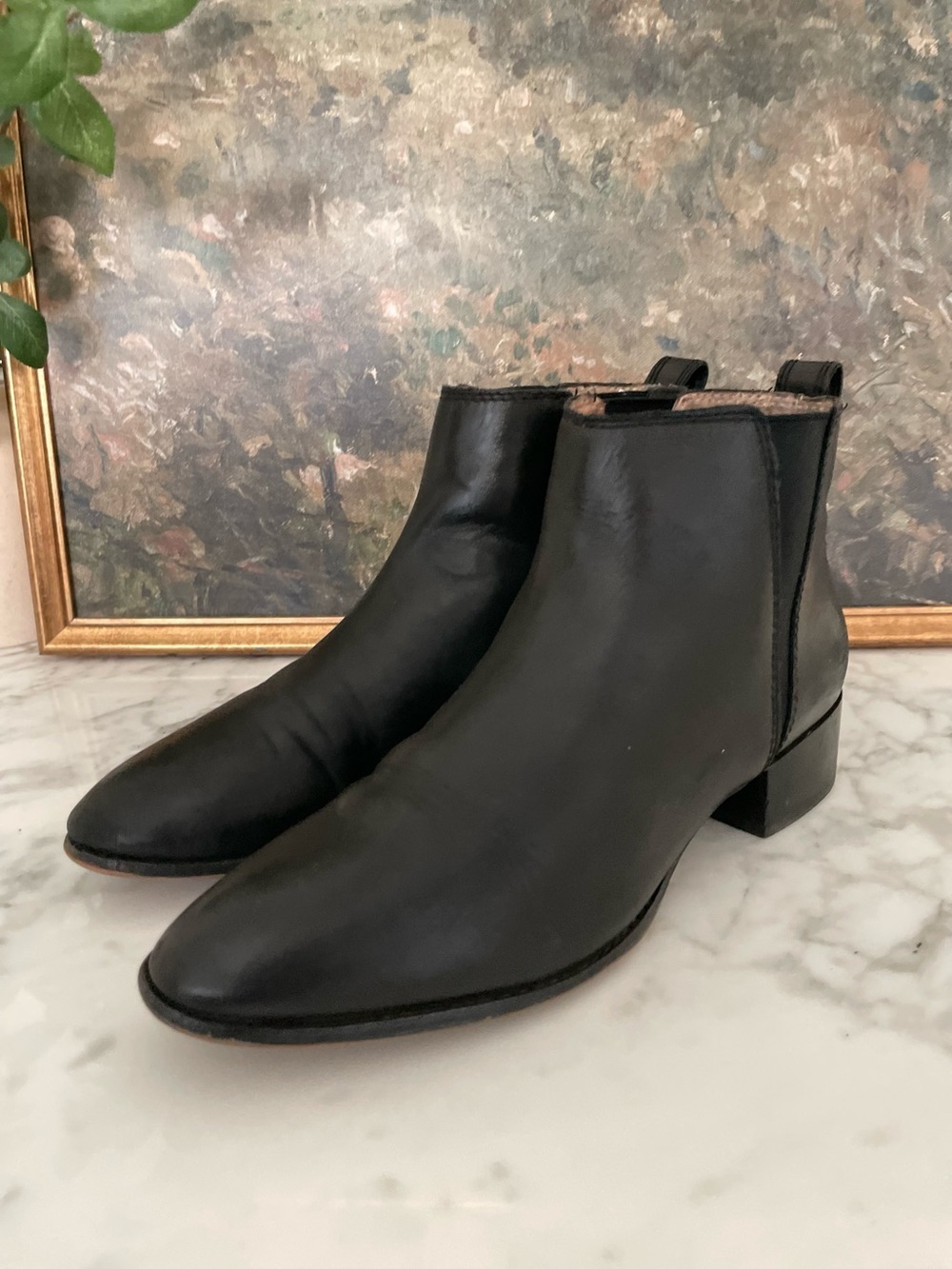 Madewell‎ Carina Black Leather Ankle Boots Womens size 8.5 - Picture 3 of 8